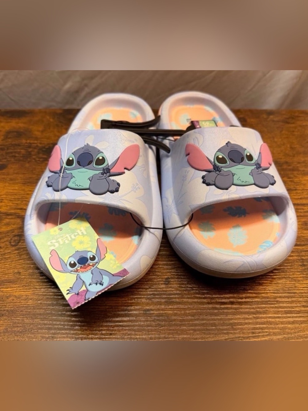 Disney Stitch Ground Up Women's Size 10 Comfort Slide Sandals